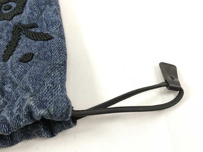 PRADA Prada Denim Embroidered Drawstring Handbag and Other Accessories