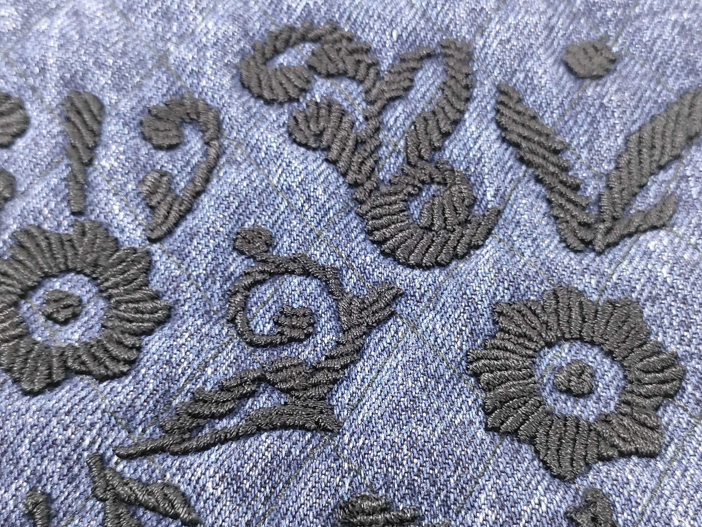 PRADA Prada Denim Embroidered Drawstring Handbag and Other Accessories