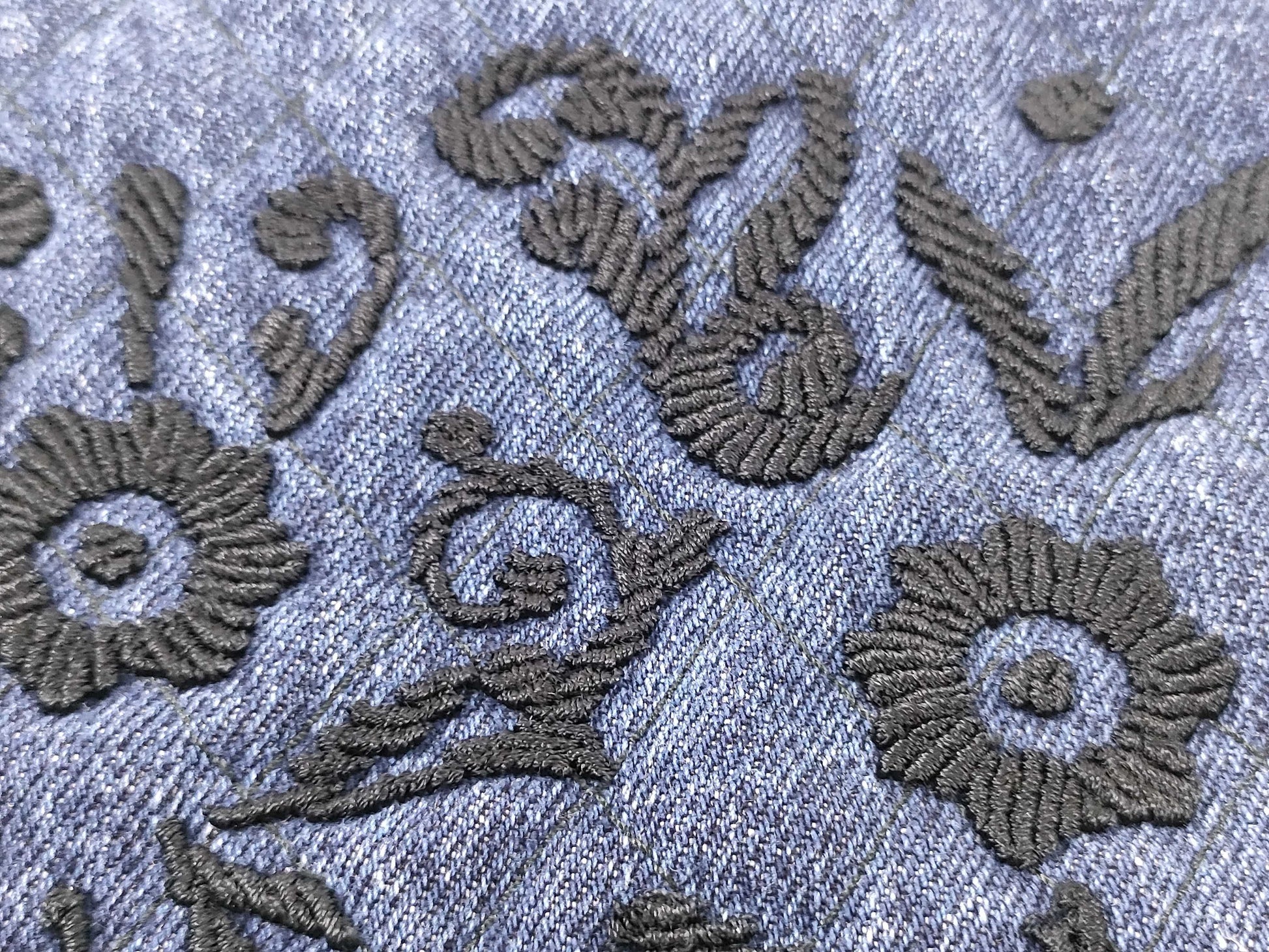 PRADA Prada Denim Embroidered Drawstring Handbag and Other Accessories