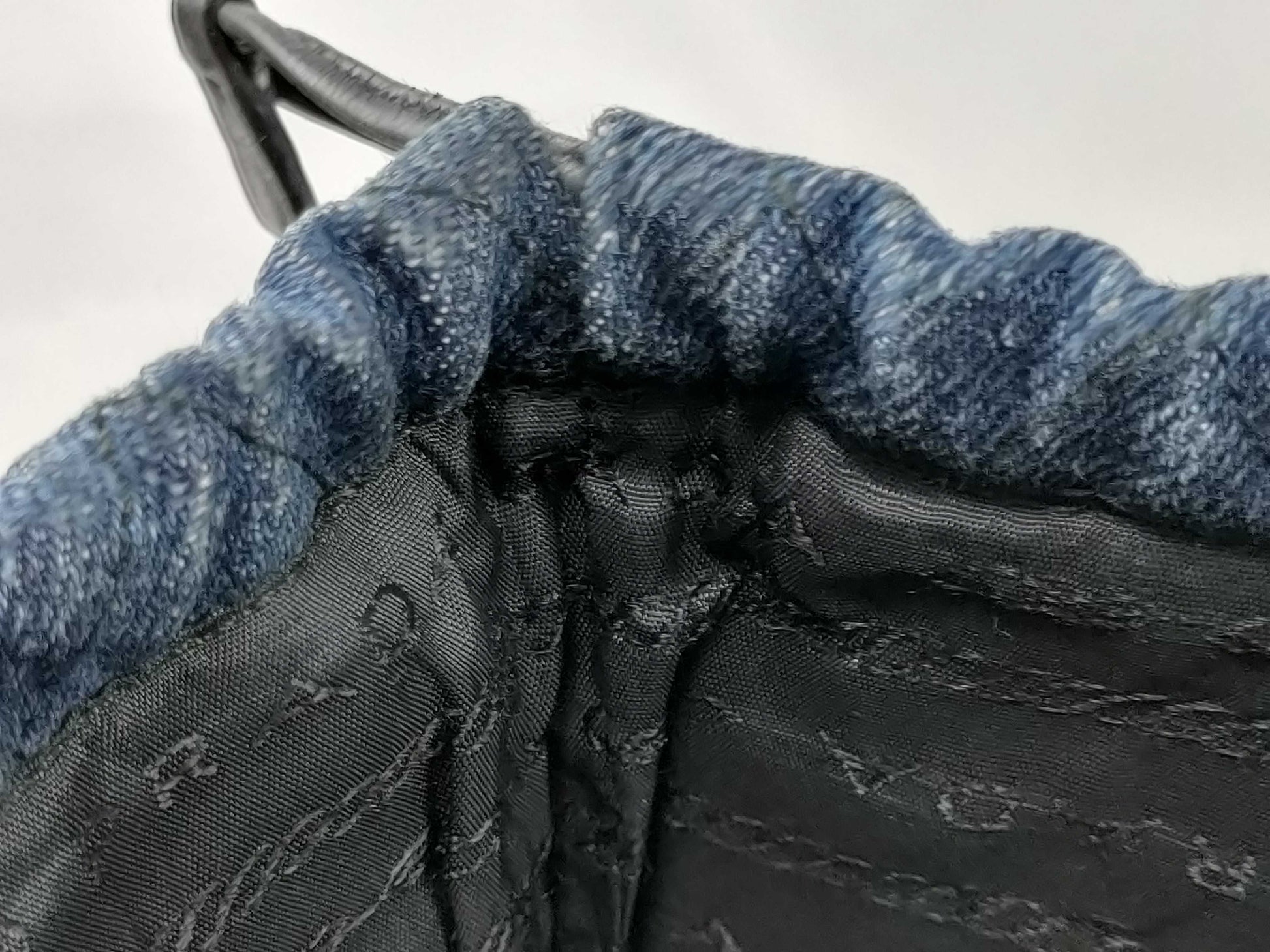 PRADA Prada Denim Embroidered Drawstring Handbag and Other Accessories