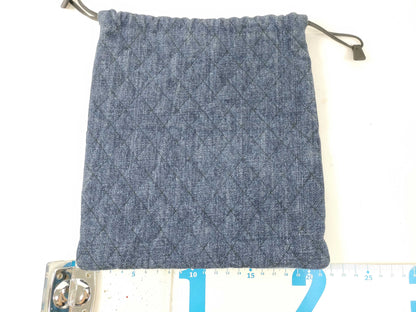 PRADA Prada Denim Embroidered Drawstring Handbag and Other Accessories