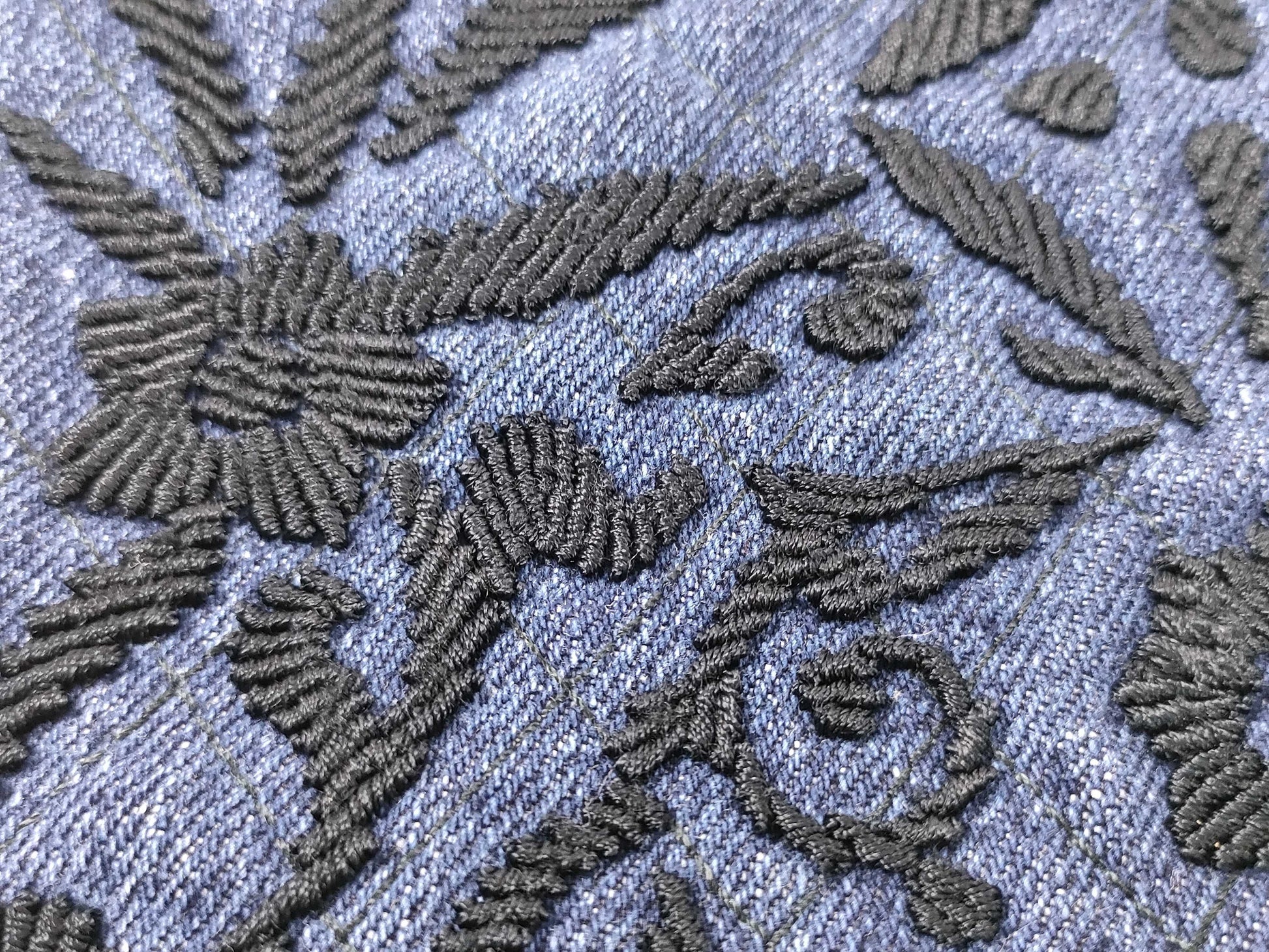 PRADA Prada Denim Embroidered Drawstring Handbag and Other Accessories