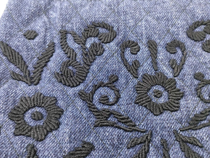 PRADA Prada Denim Embroidered Drawstring Handbag and Other Accessories