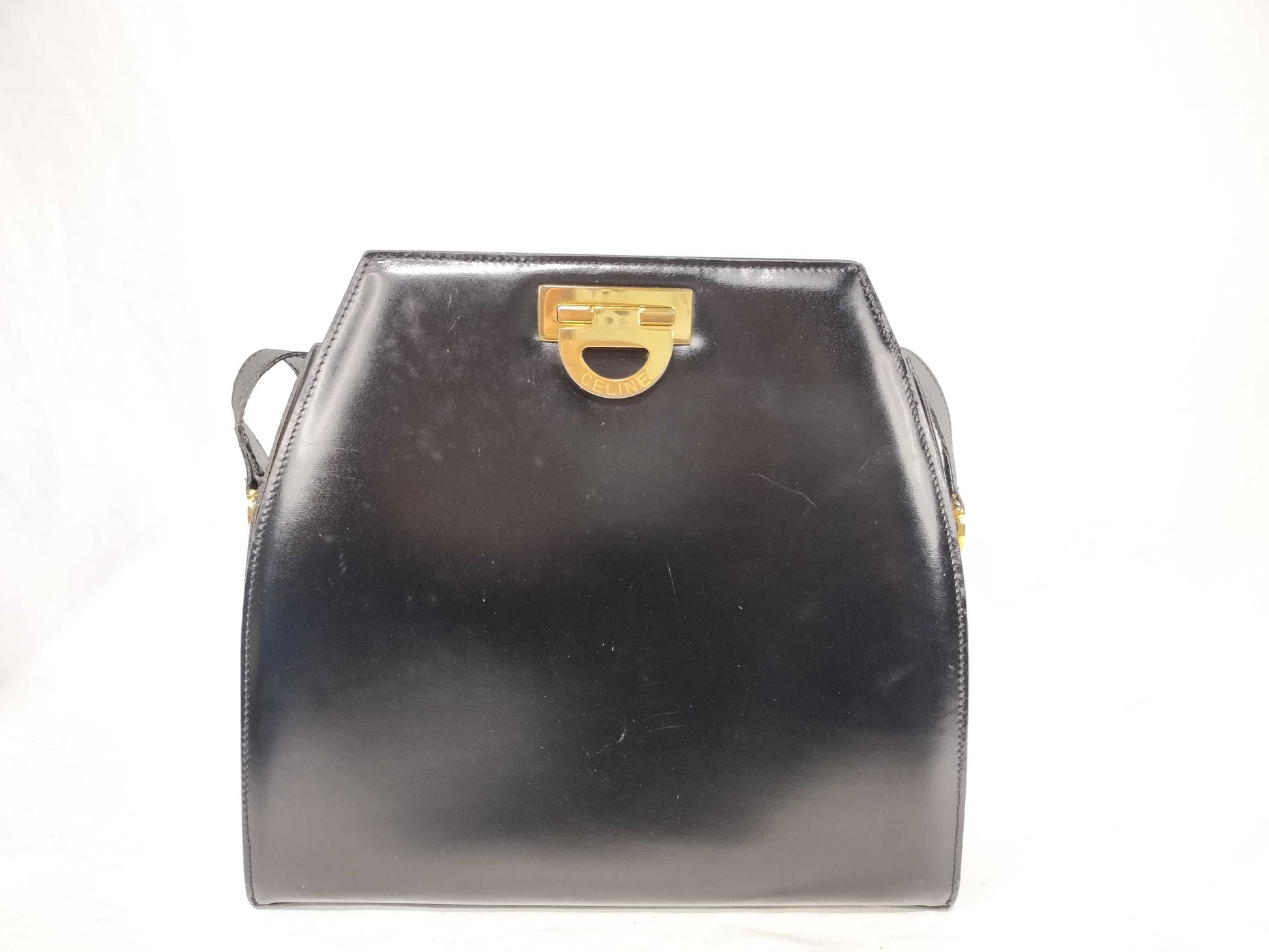 CELINE Gancini Box Calf Shoulder Bag