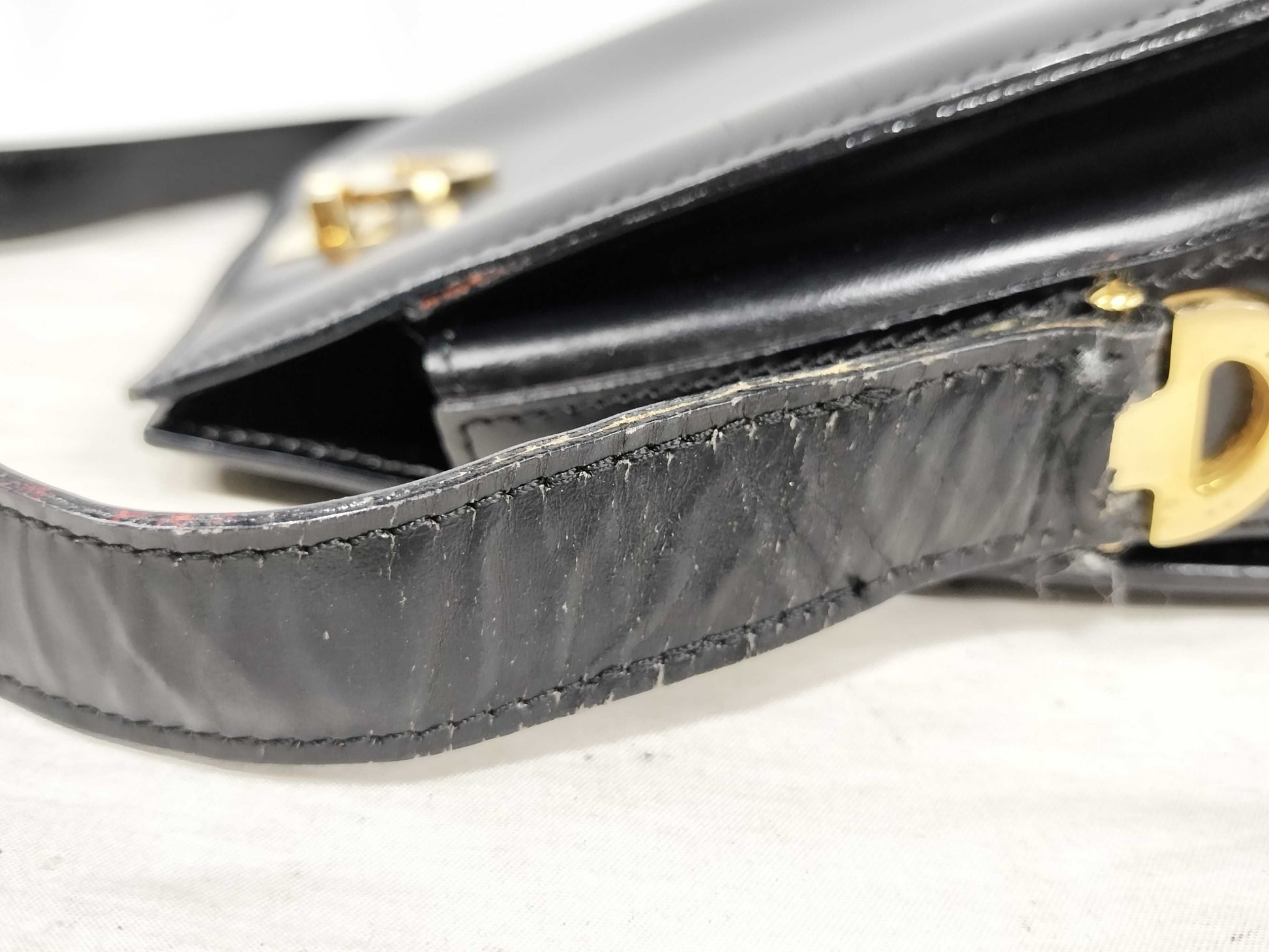 CELINE Gancini Box Calf Shoulder Bag
