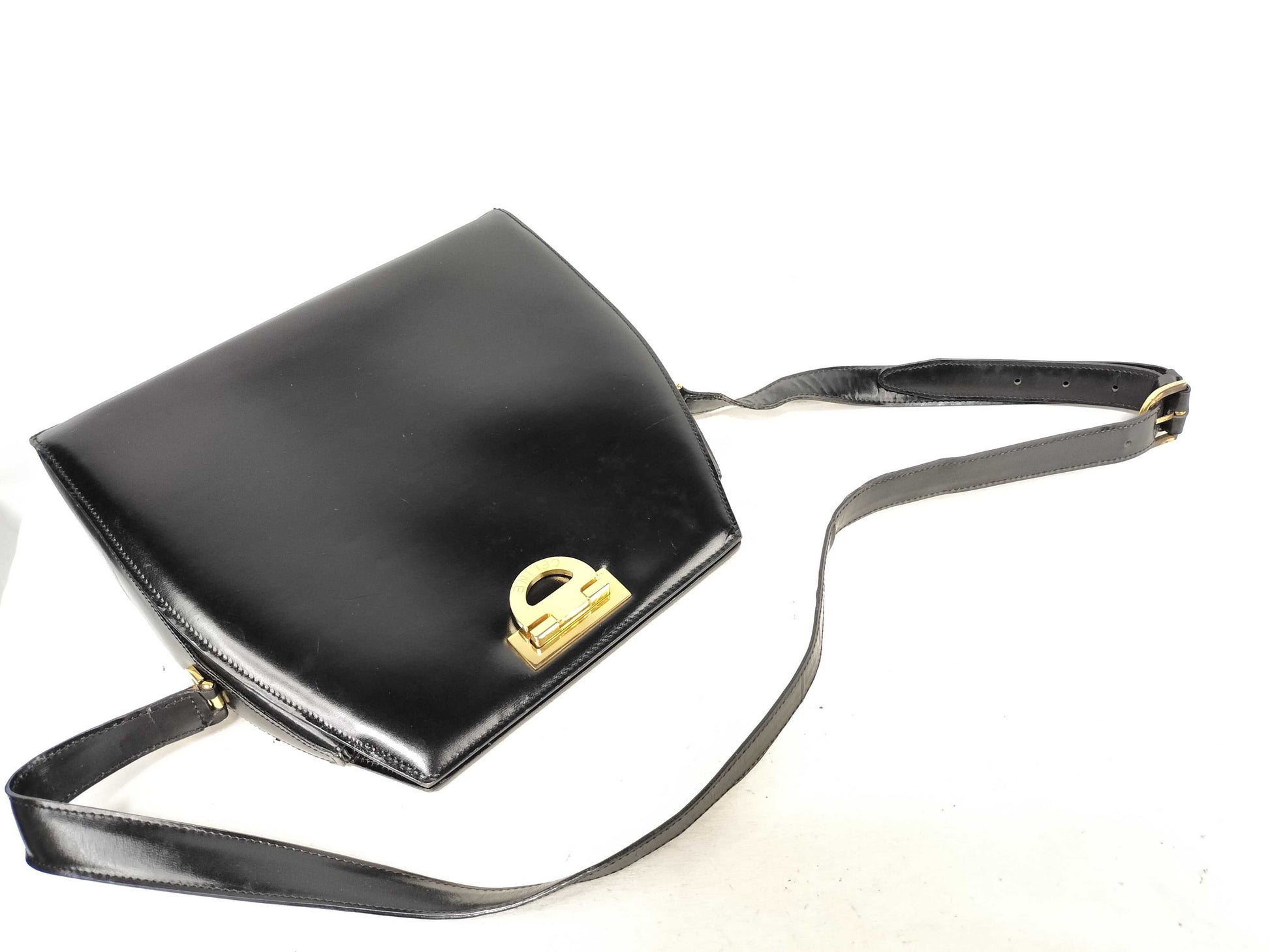 CELINE Gancini Box Calf Shoulder Bag