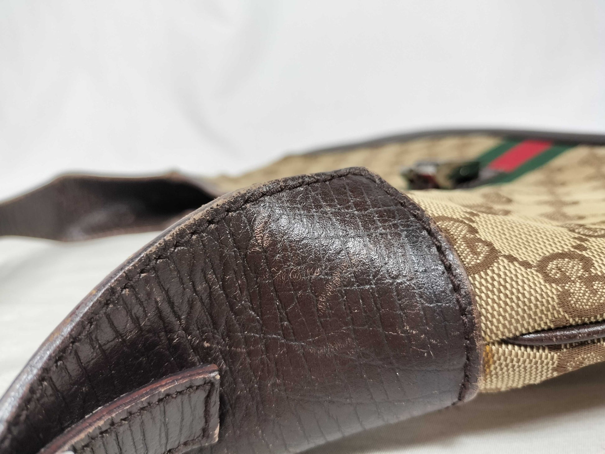 GUCCI Jackie Gucci GG Canvas Sherry Line Jackie Shoulder Bag