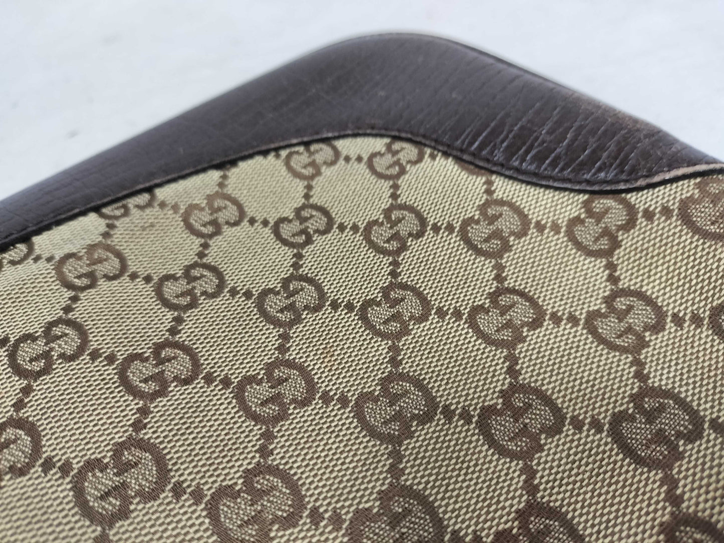 GUCCI Jackie Gucci GG Canvas Sherry Line Jackie Shoulder Bag