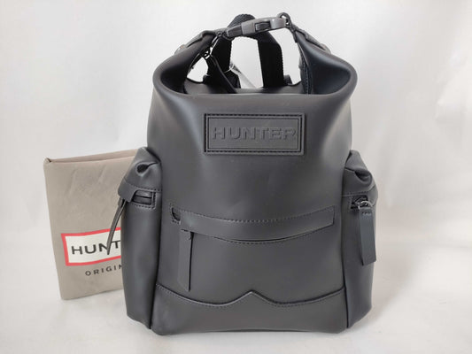 Hunter Original Medium Top Clip Backpack, Rubber Leather Rucksack