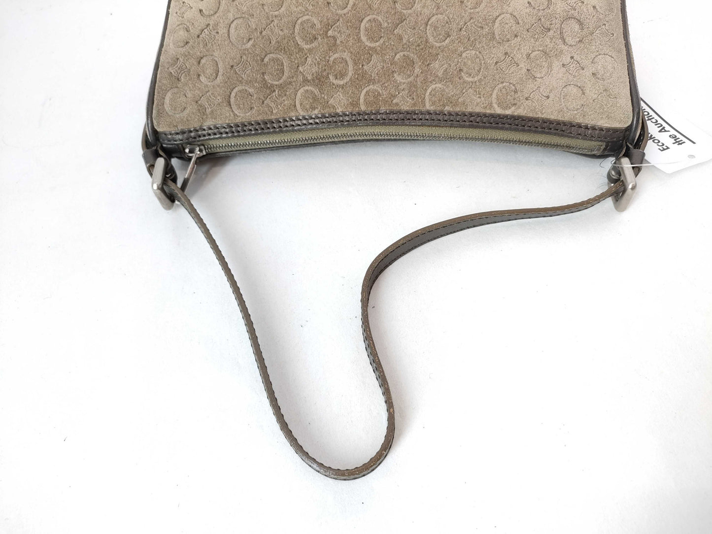 CELINE C Macadam Shoulder Bag, Gray, Handbag