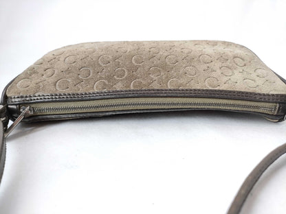 CELINE C Macadam Shoulder Bag, Gray, Handbag