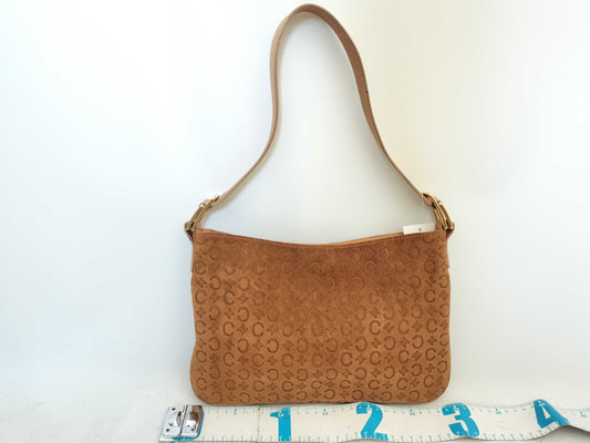 CELINE C Macadam Shoulder Bag Brown
