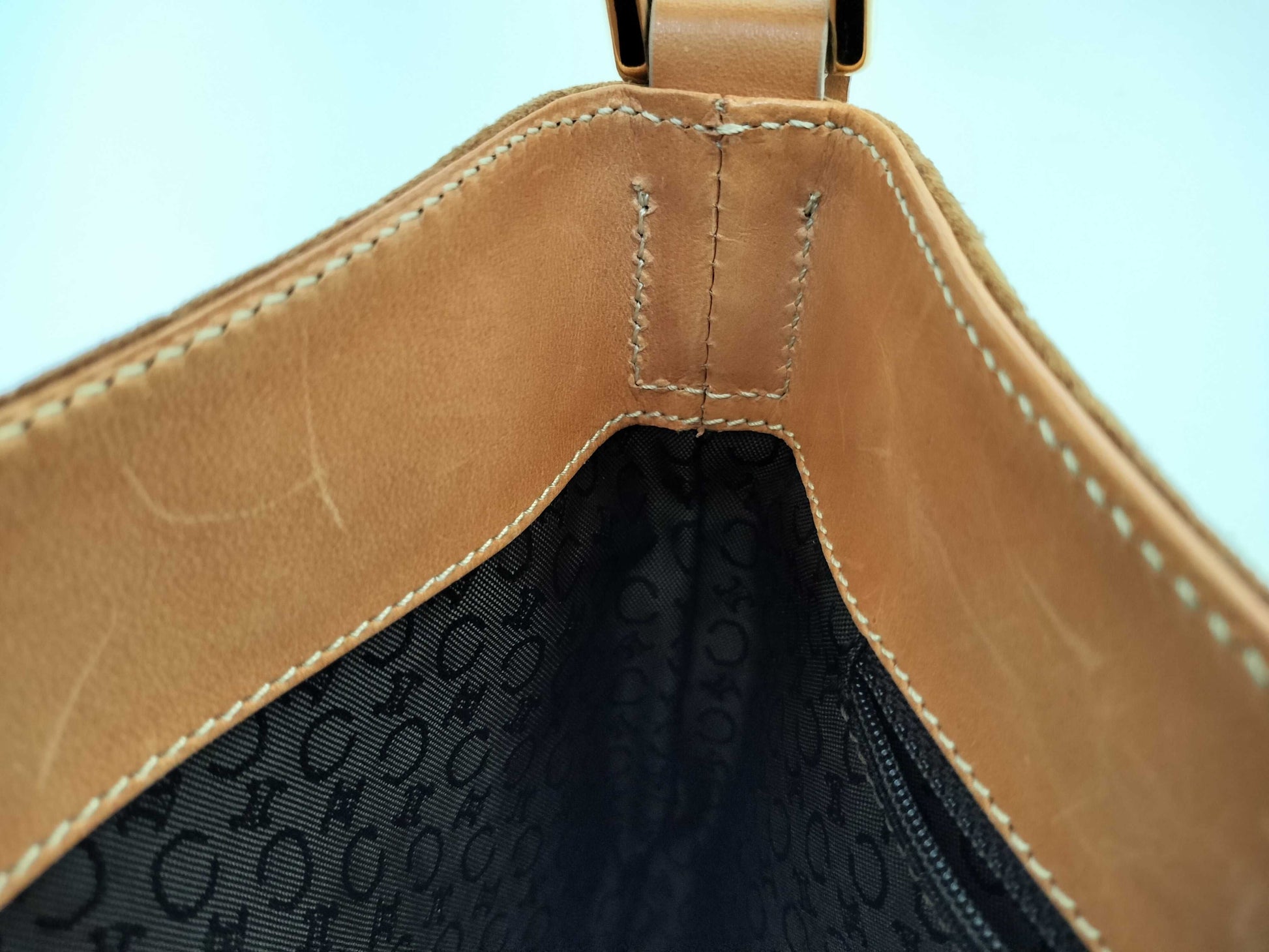 CELINE C Macadam Shoulder Bag Brown