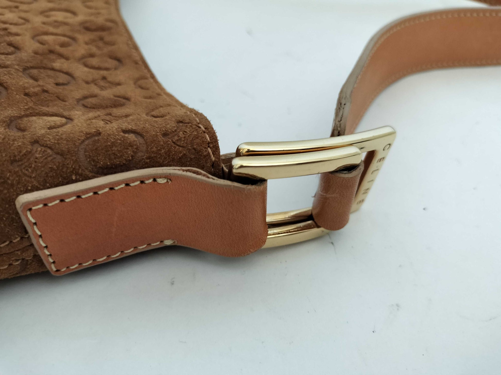 CELINE C Macadam Shoulder Bag Brown