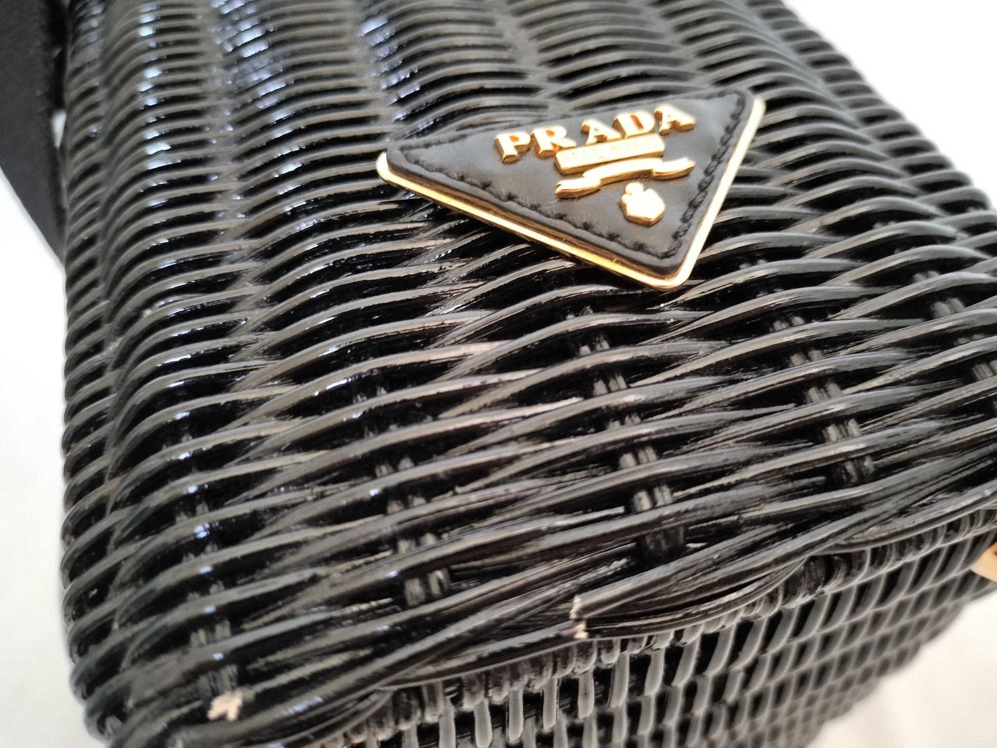 PRADA Wicker Flower 2-way Shoulder Bag/Handbag