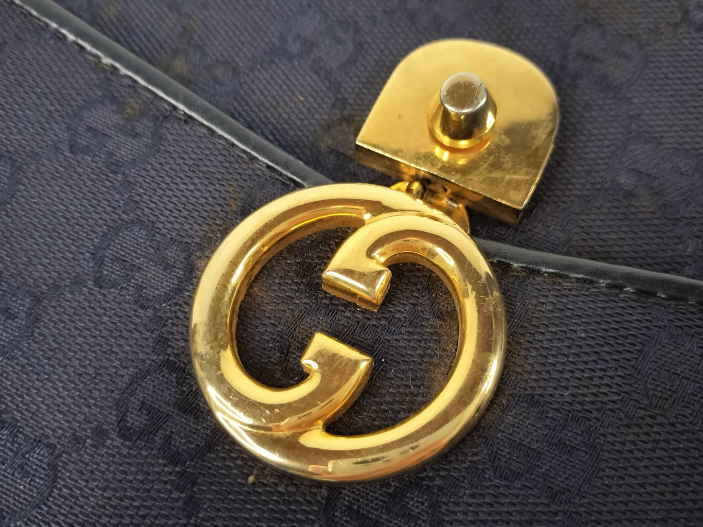 GUCCI GG Canvas Interlocking Top Handle Handbag