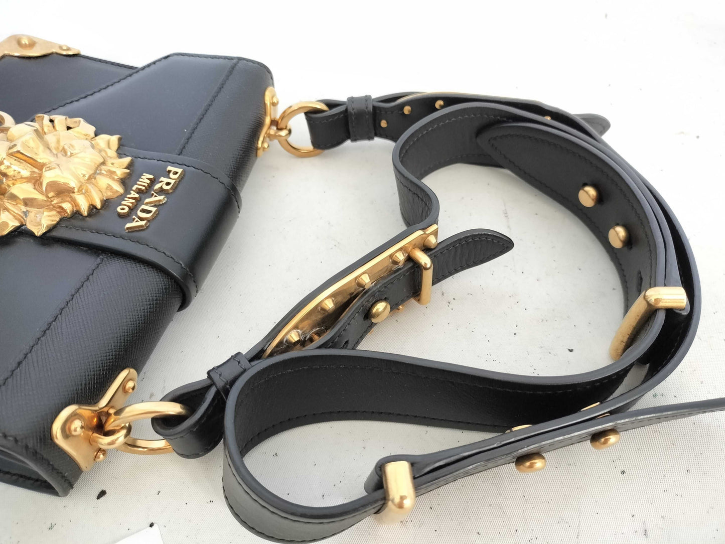 PRADA Cahier Tiger Head Shoulder Bag