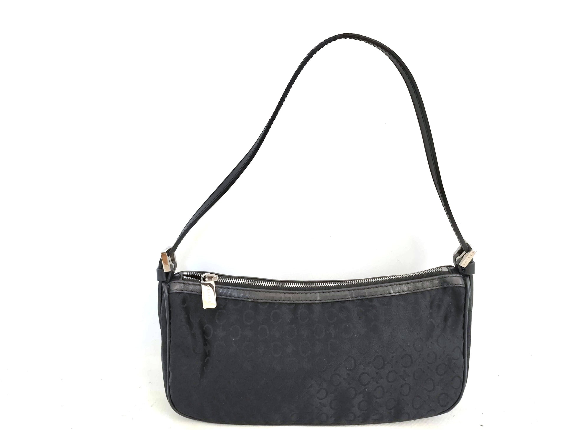 CELINE C Macadam Satin Accessory Pouch Shoulder Bag