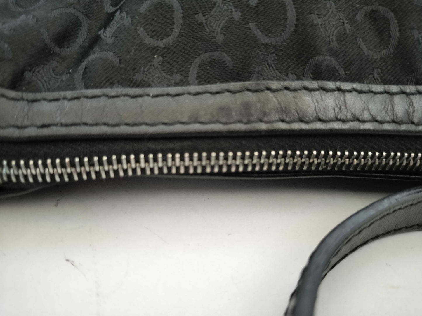 CELINE C Macadam Satin Accessory Pouch Shoulder Bag