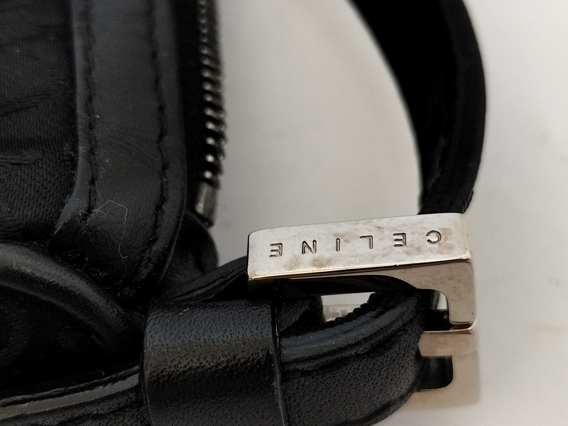 CELINE C Macadam Satin Accessory Pouch Shoulder Bag