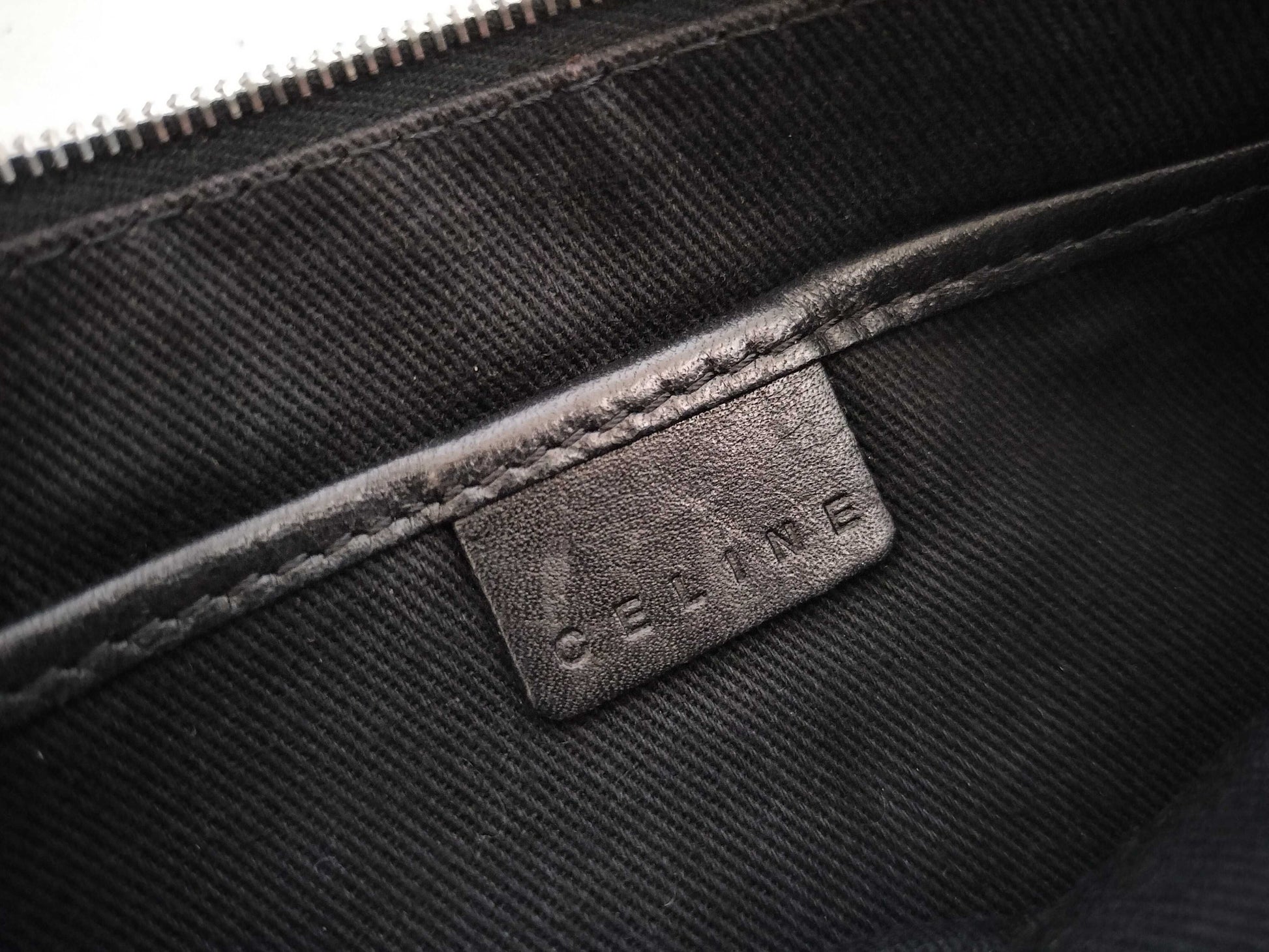 CELINE C Macadam Satin Accessory Pouch Shoulder Bag