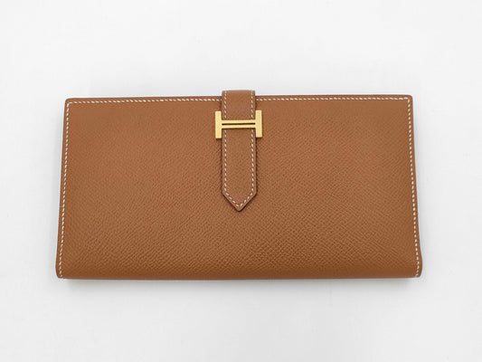 HERMES Bearn Bifold Long Wallet YPN006SU Engraved Y Wallet