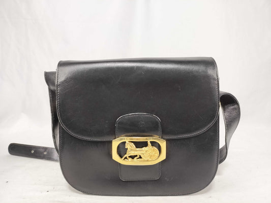 CELINE Carriage Hardware Shoulder Bag Box Calf Shoulder Bag