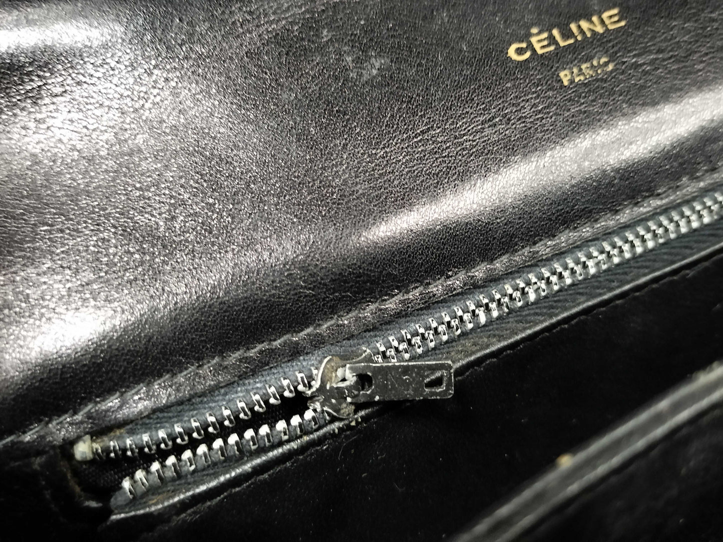 CELINE Carriage Hardware Shoulder Bag Box Calf Shoulder Bag