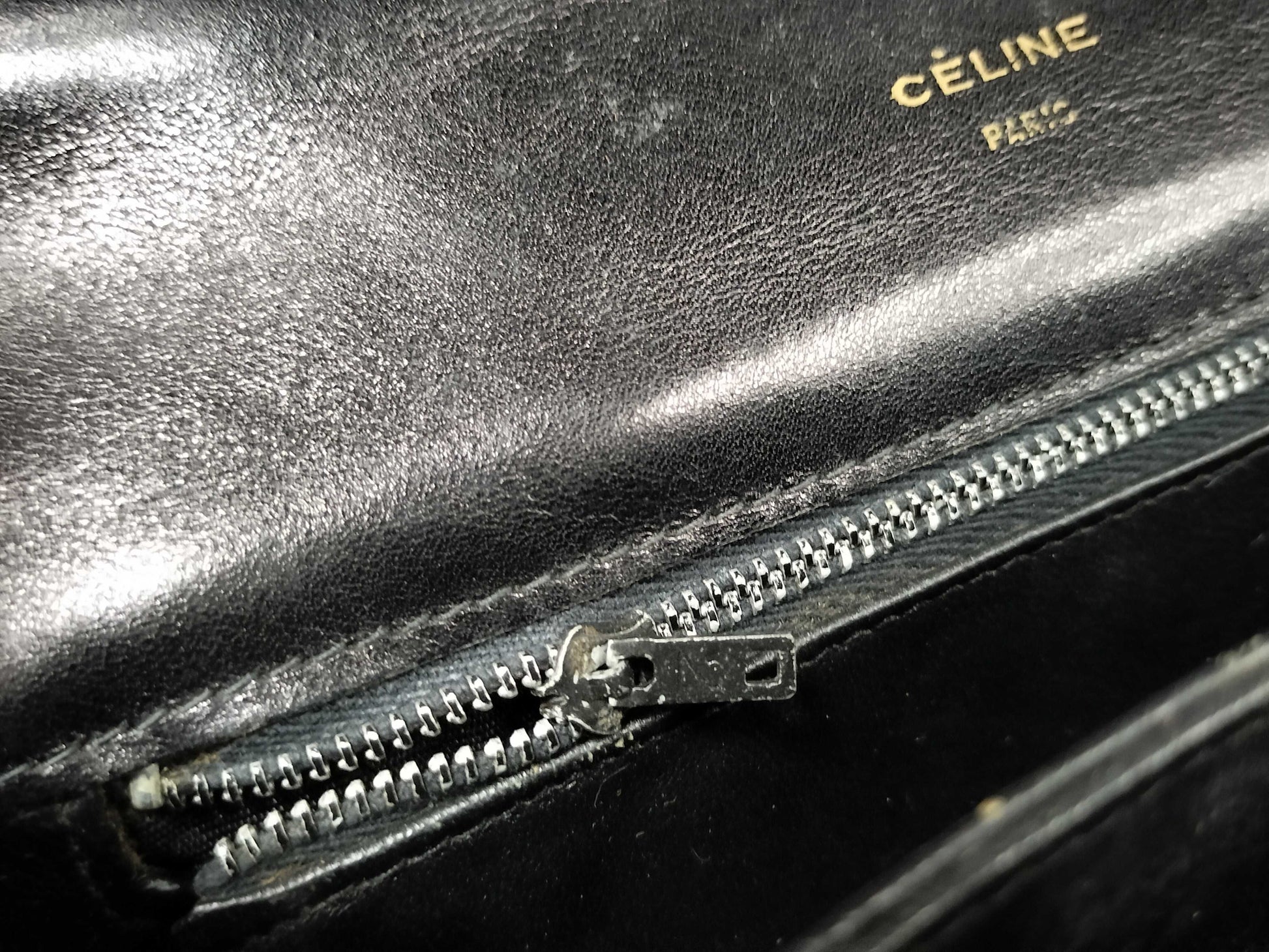 CELINE Carriage Hardware Shoulder Bag Box Calf Shoulder Bag