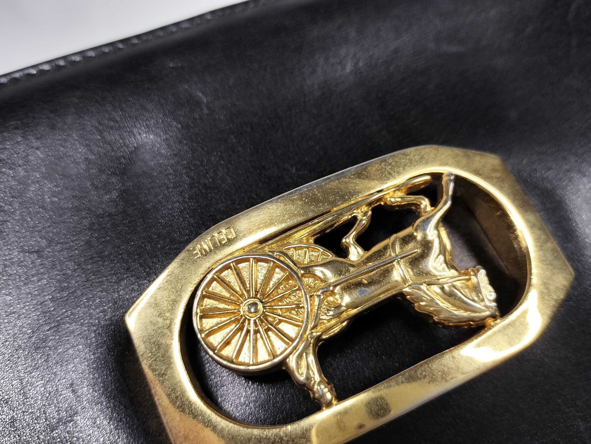CELINE Carriage Hardware Shoulder Bag Box Calf Shoulder Bag