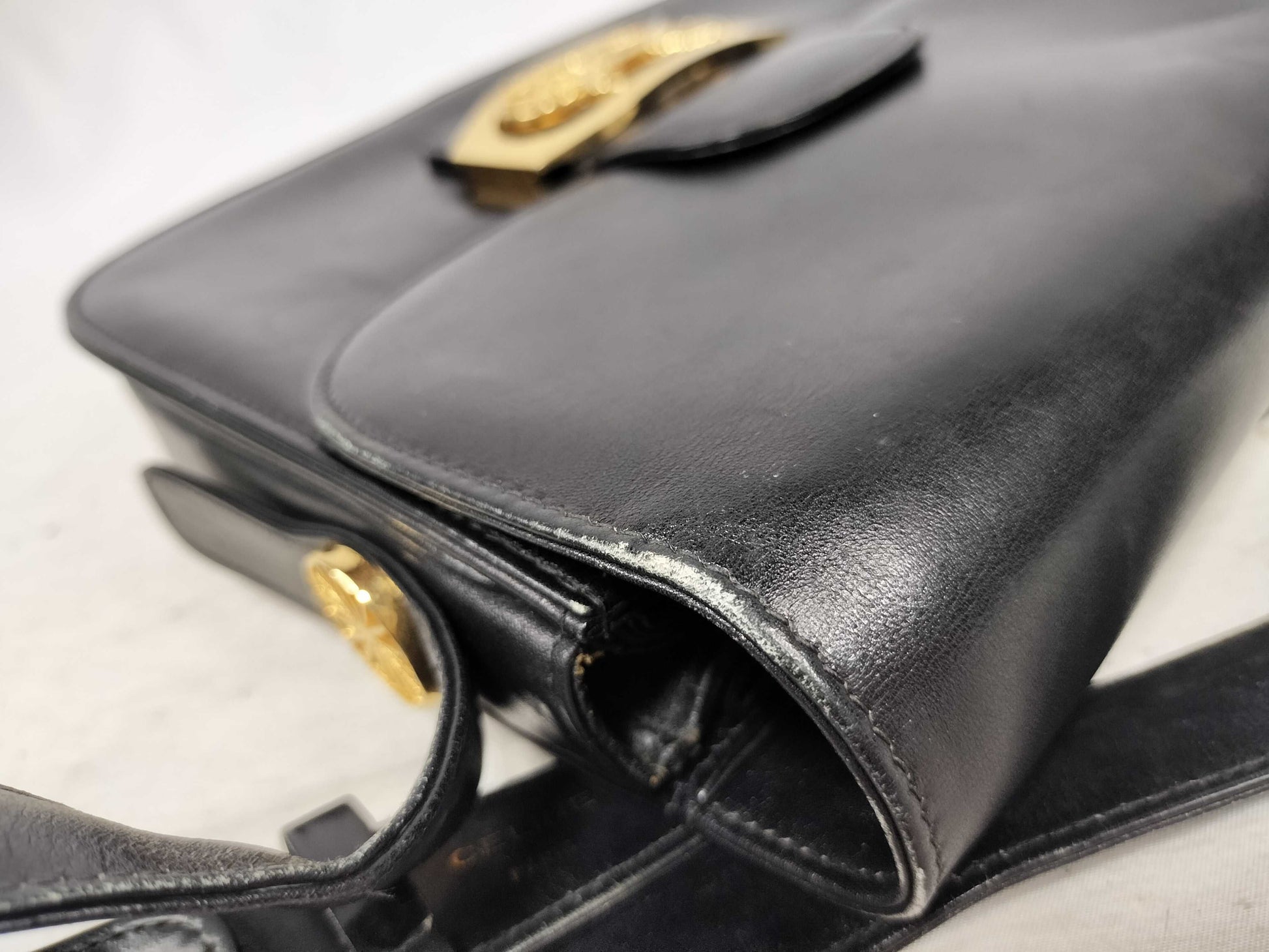 CELINE Carriage Hardware Shoulder Bag Box Calf Shoulder Bag