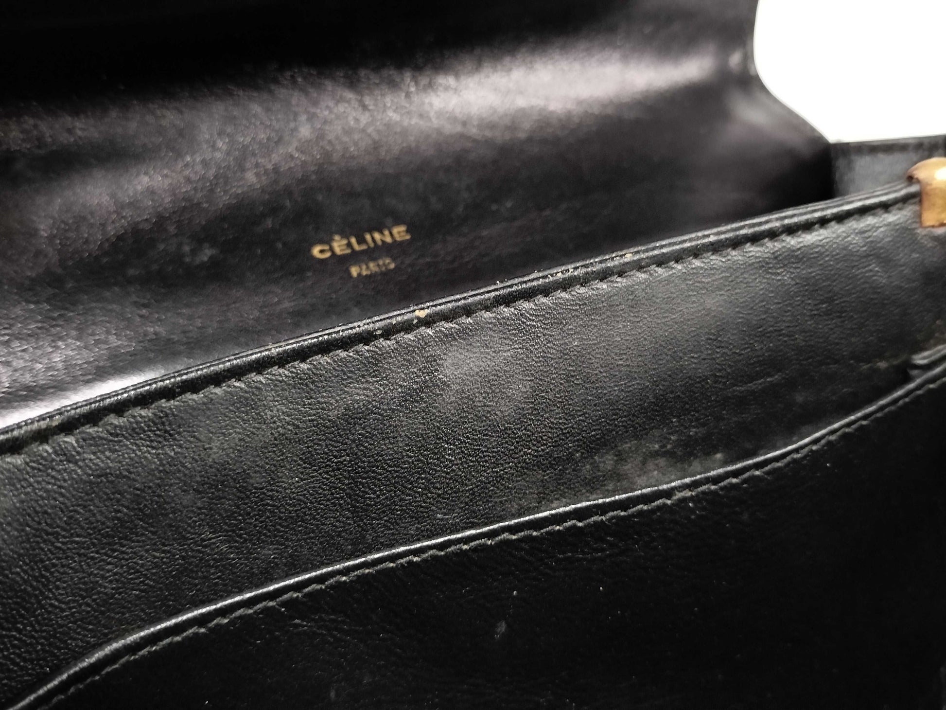 CELINE Carriage Hardware Shoulder Bag Box Calf Shoulder Bag