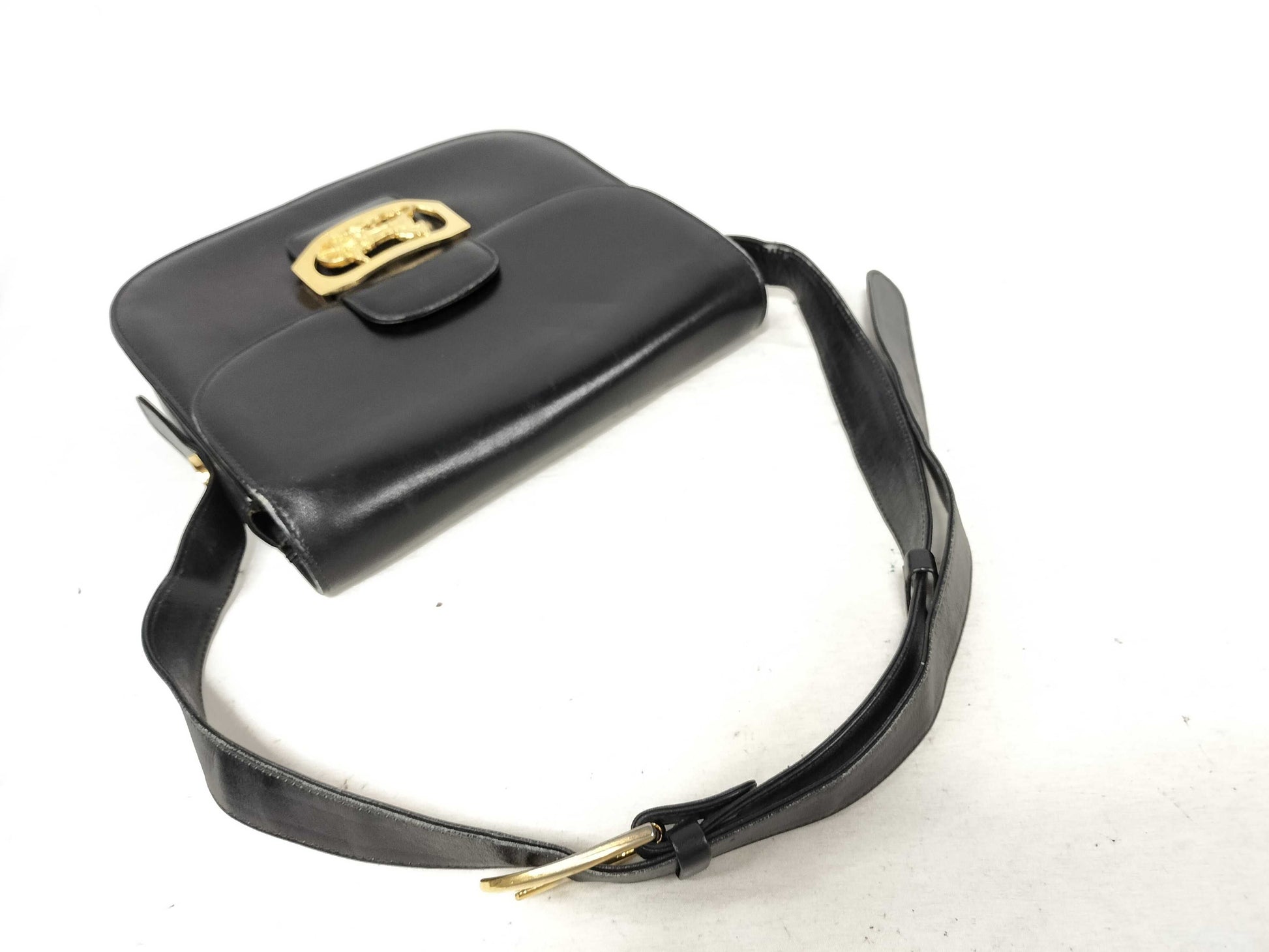 CELINE Carriage Hardware Shoulder Bag Box Calf Shoulder Bag