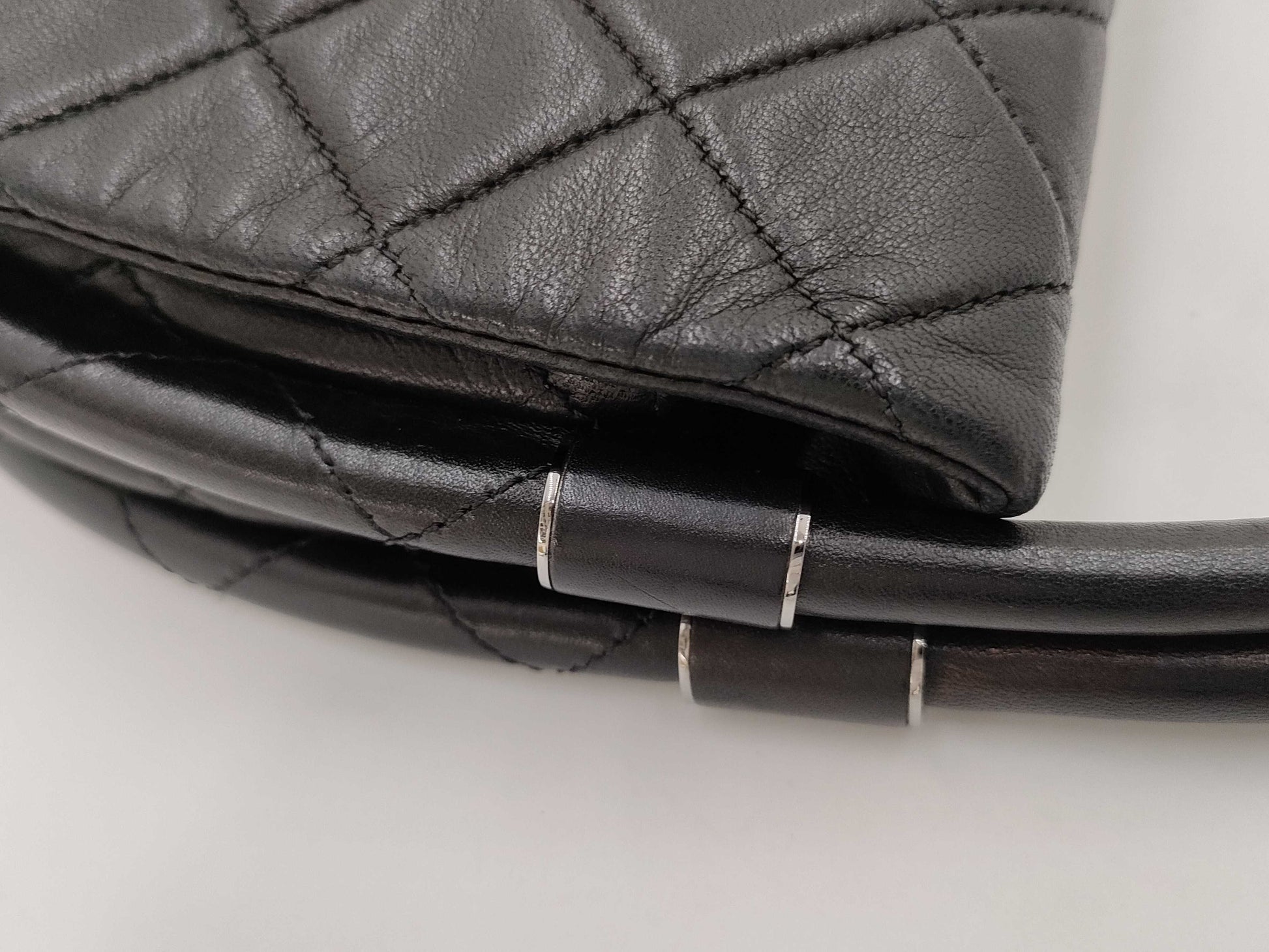 CHANEL Hula Hoop Matelasse Lambskin Handbag, Black, Card & Seal, No. 18