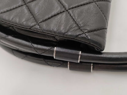 CHANEL Hula Hoop Matelasse Lambskin Handbag, Black, Card & Seal, No. 18