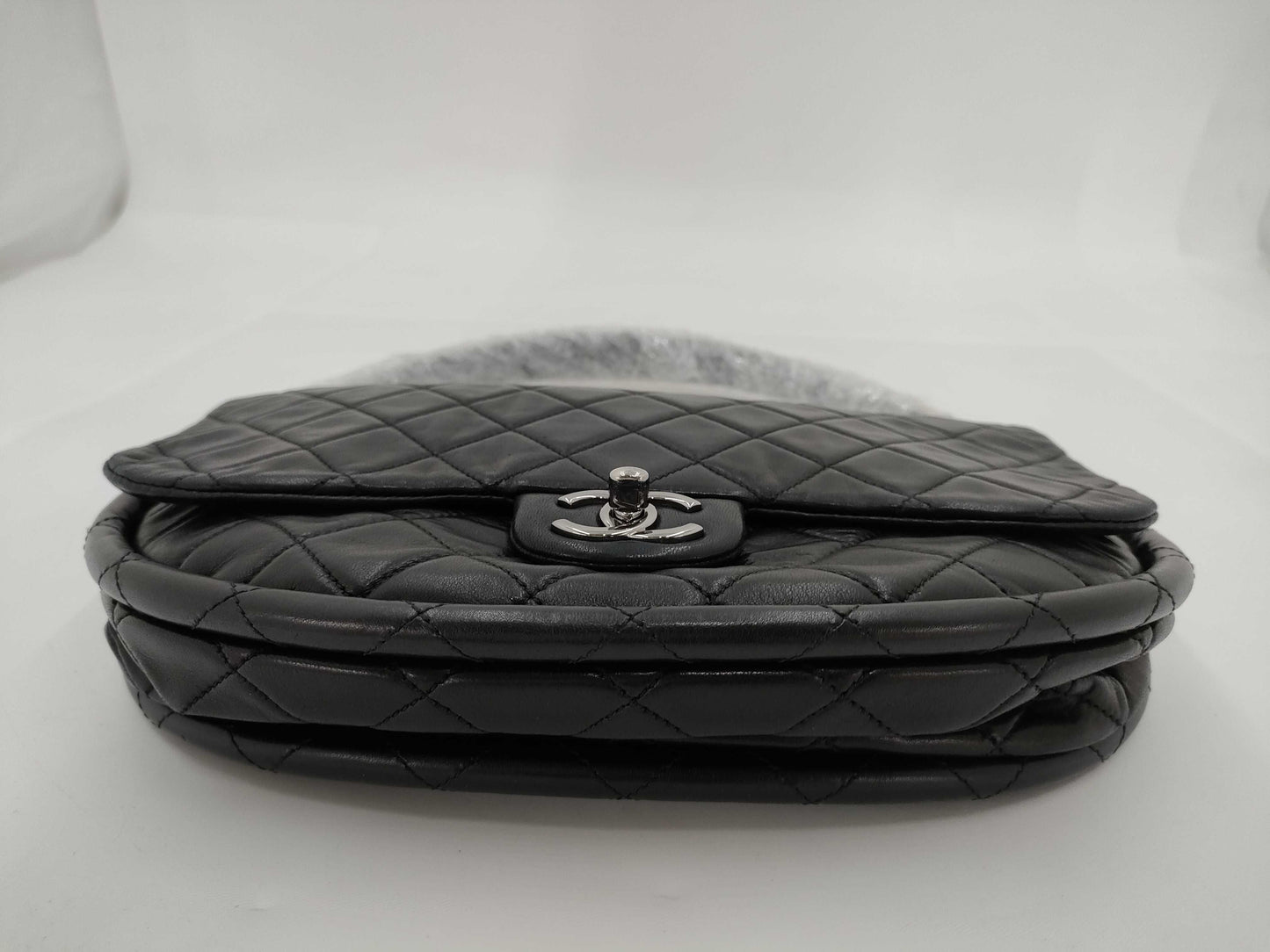 CHANEL Hula Hoop Matelasse Lambskin Handbag, Black, Card & Seal, No. 18