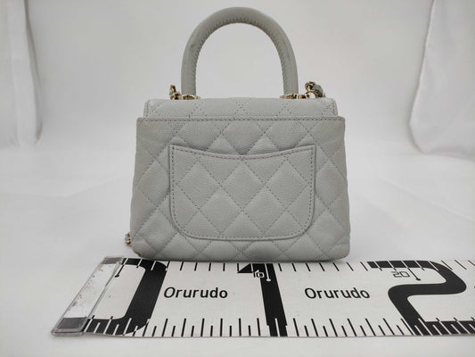 CHANEL Extra Mini Caviar Leather Coco Handle 18" Gold Hardware Chain 2-Way Chain Shoulder Bag Random Number AP4244 Handbag