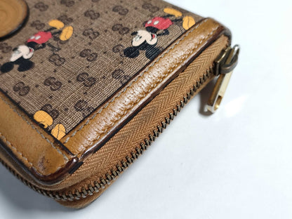 GUCCI GG Disney GG Mickey Long Wallet Brown Wallet