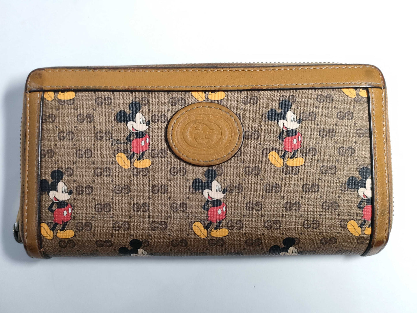 GUCCI GG Disney GG Mickey Long Wallet Brown Wallet