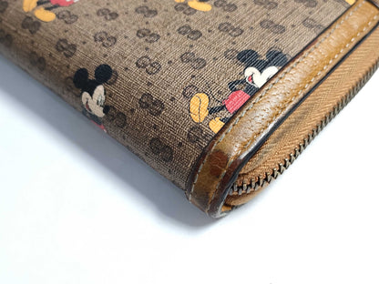 GUCCI GG Disney GG Mickey Long Wallet Brown Wallet