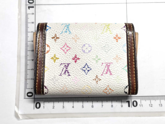 LOUIS VUITTON Monogram Multicolore Coin Case, White