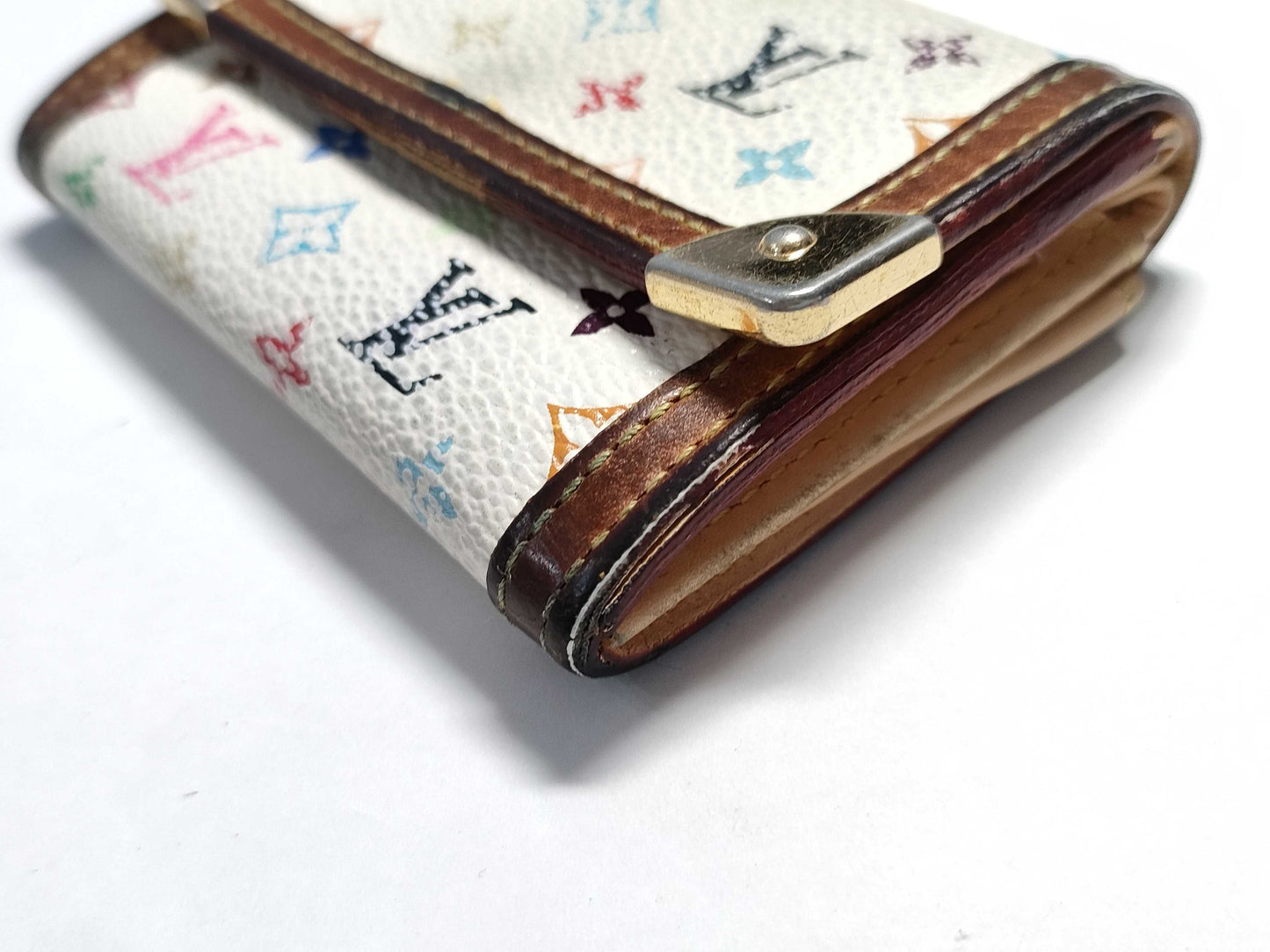 LOUIS VUITTON Monogram Multicolore Coin Case, White