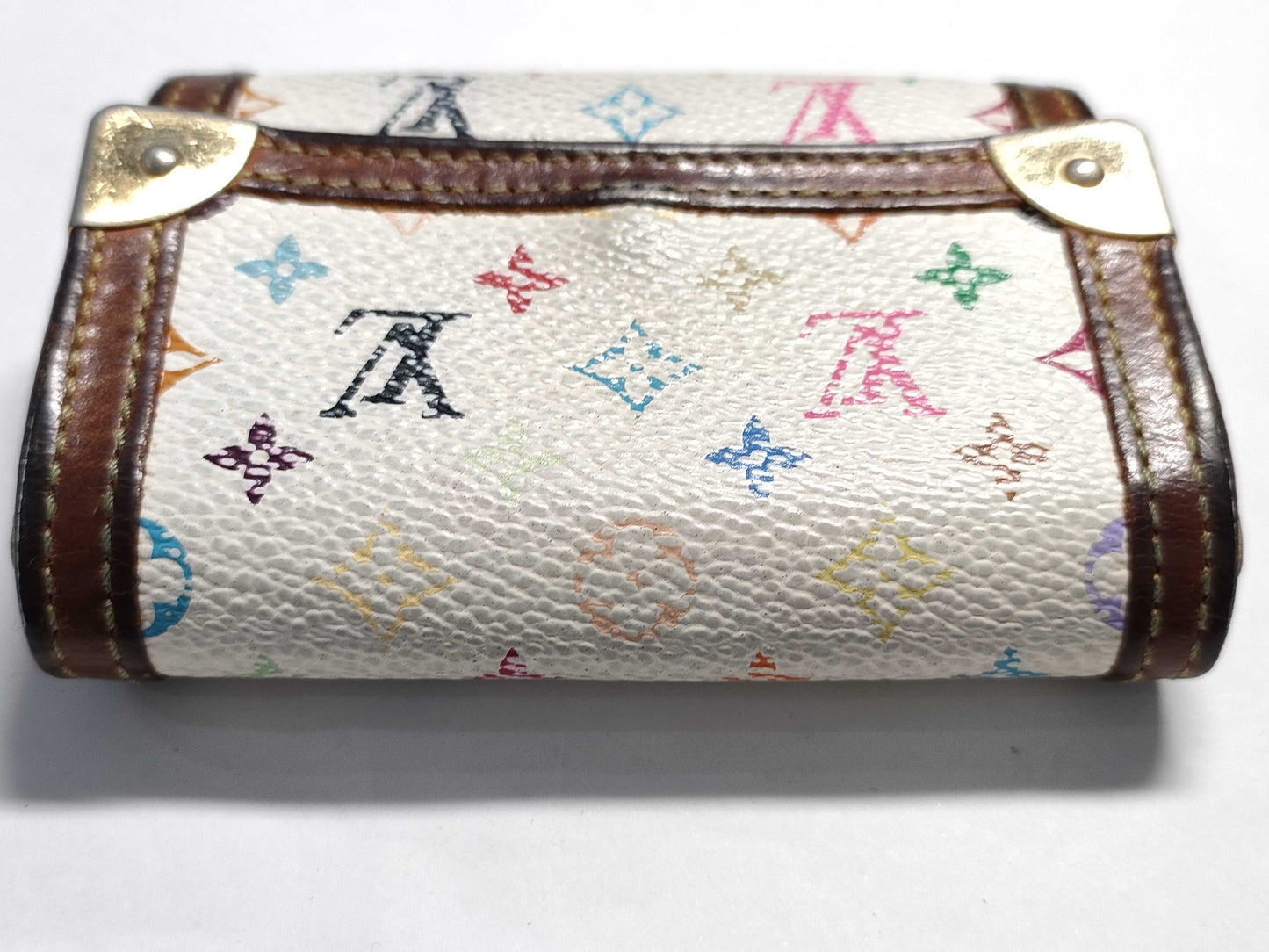 LOUIS VUITTON Monogram Multicolore Coin Case, White
