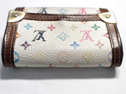 LOUIS VUITTON Monogram Multicolore Coin Case, White