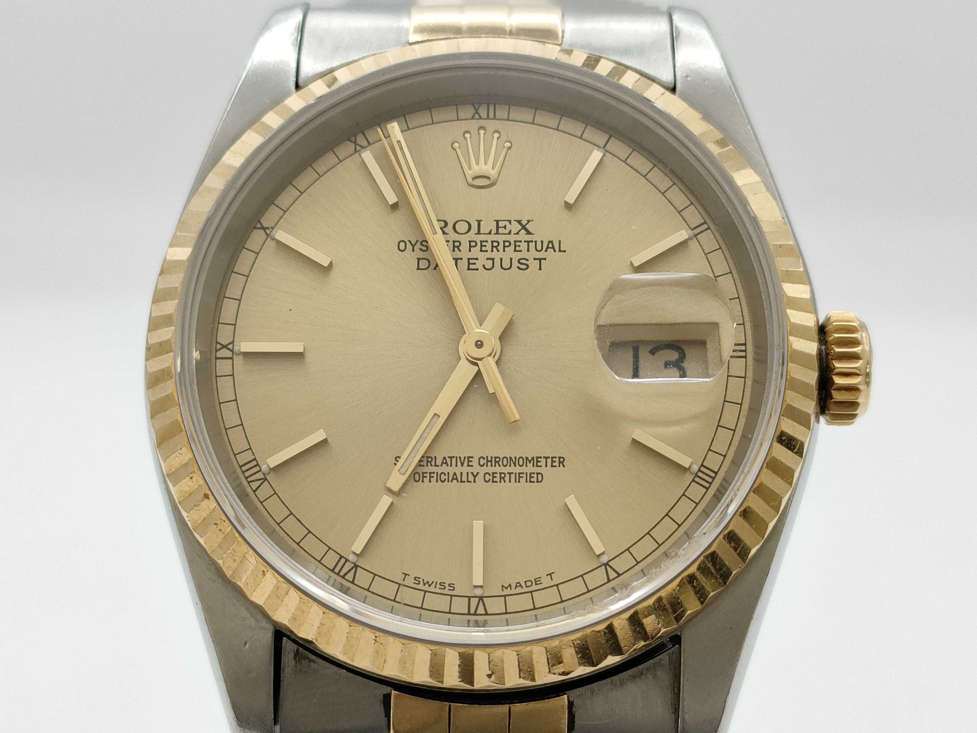 ROLEX Datejust 16233 S978779 Champagne Dial Boys' Watch
