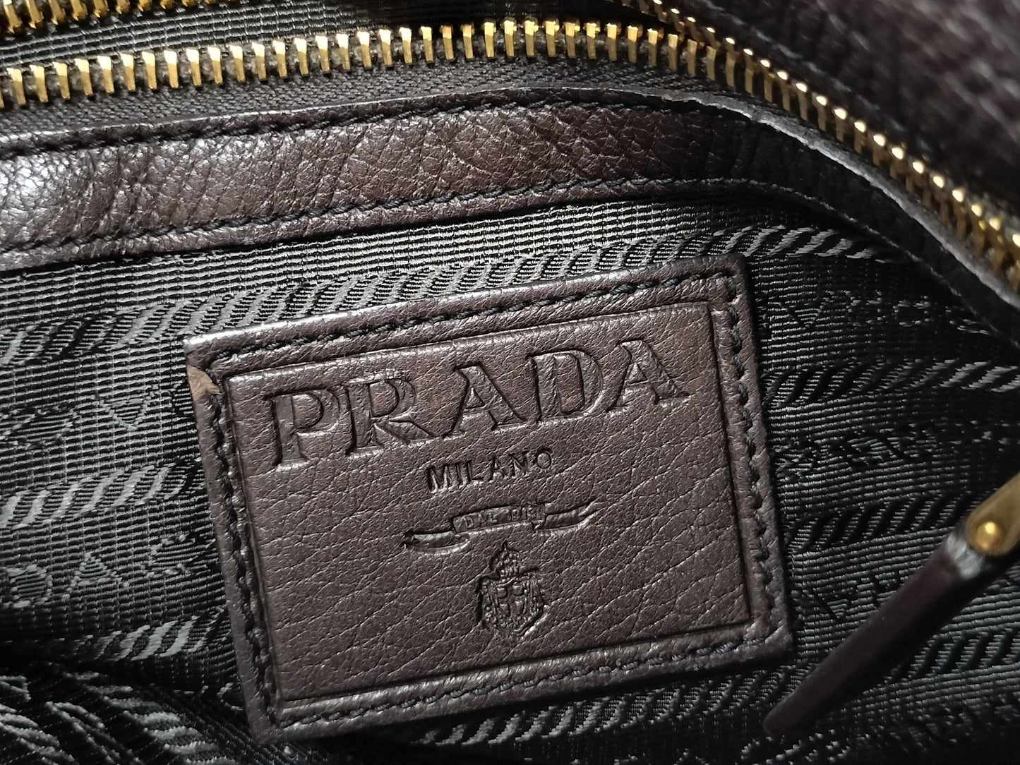 PRADA PRADA Leather Shoulder Bag Brown
