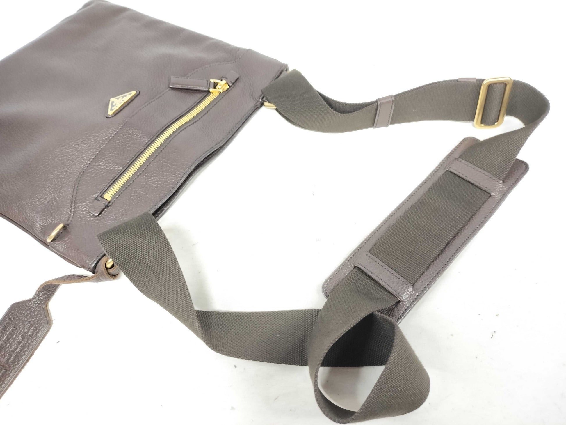 PRADA PRADA Leather Shoulder Bag Brown