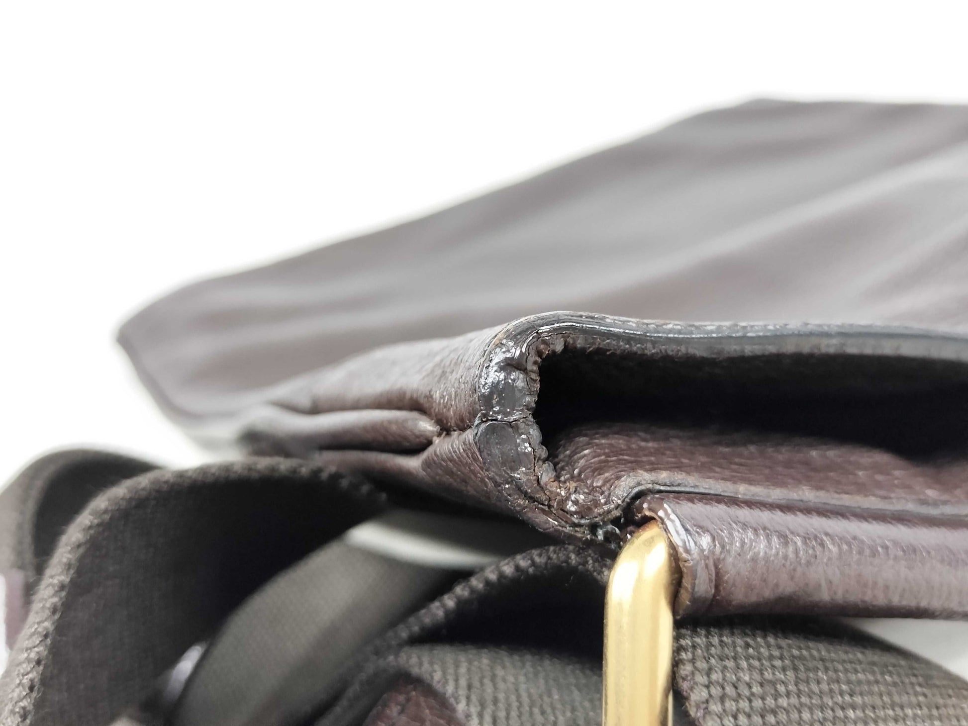 PRADA PRADA Leather Shoulder Bag Brown