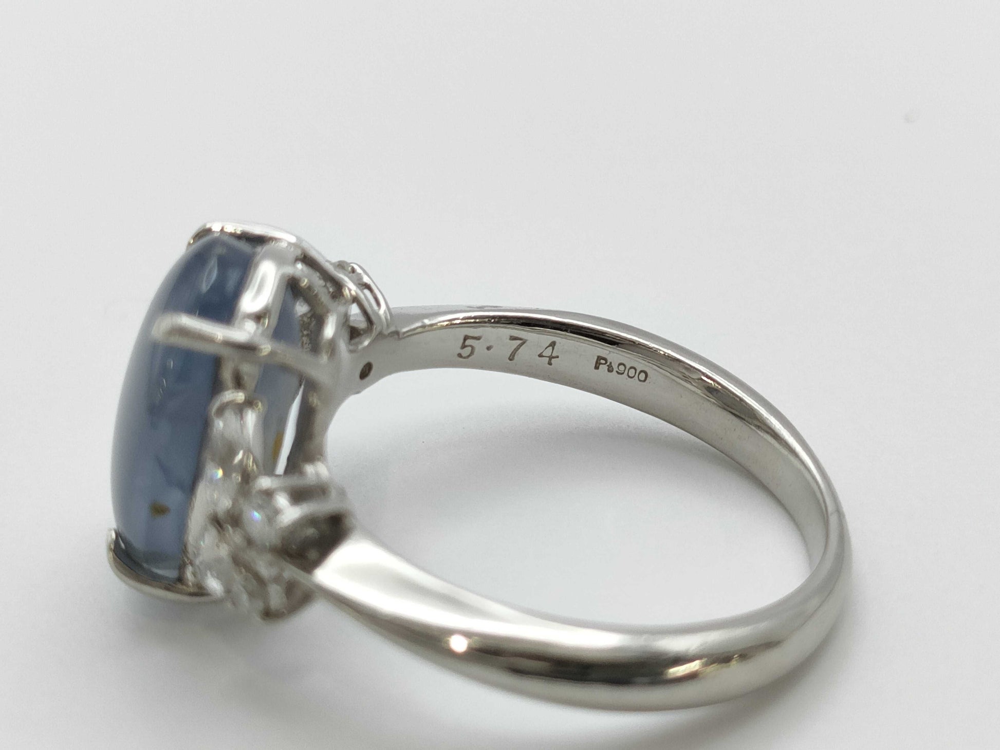 Stainless steel 5.74ct D0.30ct Pt900 6.2g ring 
