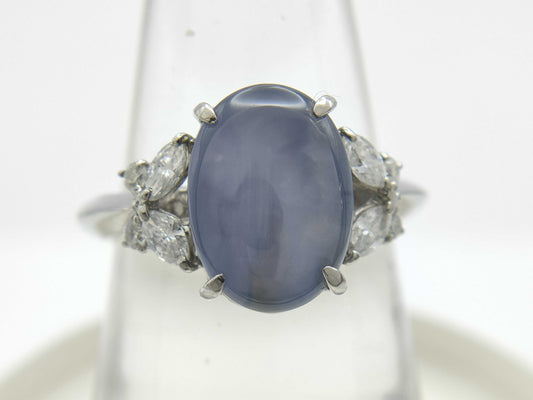 Stainless steel 5.74ct D0.30ct Pt900 6.2g ring 